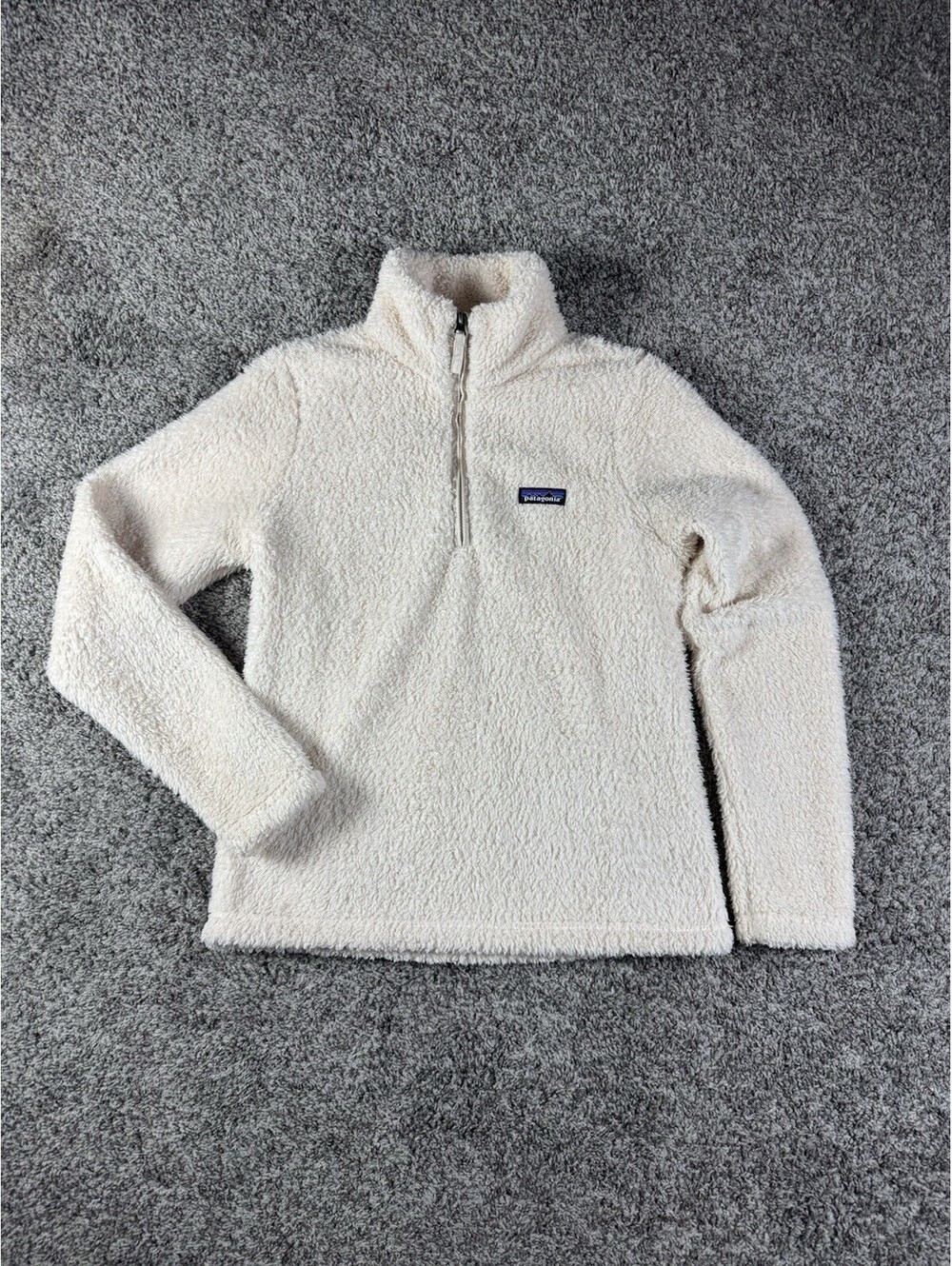 Patagonia Women’s Size‎ M 1/4 Zip Fleece Pullover Cream Sherpa Sweater